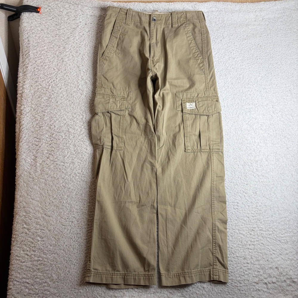Levis Mens Loose Straight Leg Cargo Pants Tan Khaki Cotton 30x32 (31x31) Utility